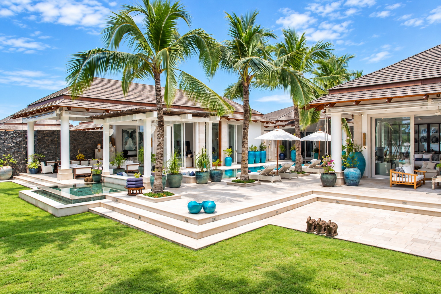 Villa Mia Koh Samui garden pool deck sandstone